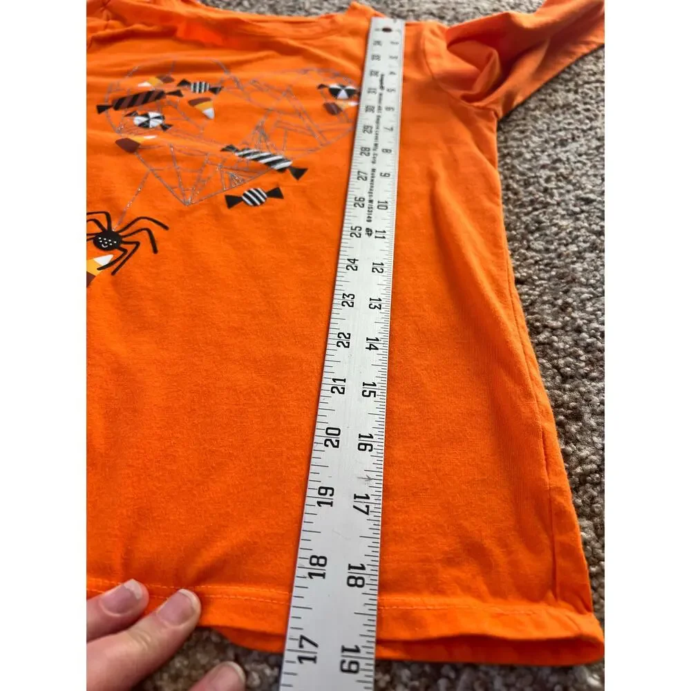 Girls Halloween Shirts, Long Sleeve Tee, Size 8/Medium, Cotton Skeleton